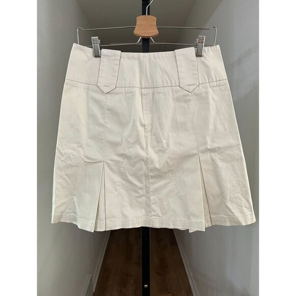 EUC United Colors Of Benetton Womens Beige Pleated Mini Skirt - Picture 1 of 7
